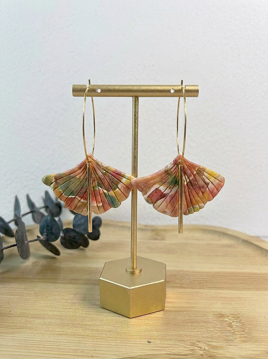 Ginkgo Hoop Dangles
