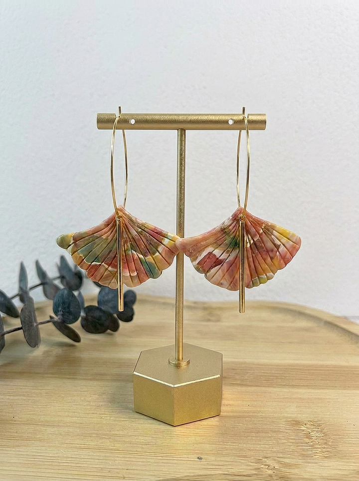 Ginkgo Hoop Dangles