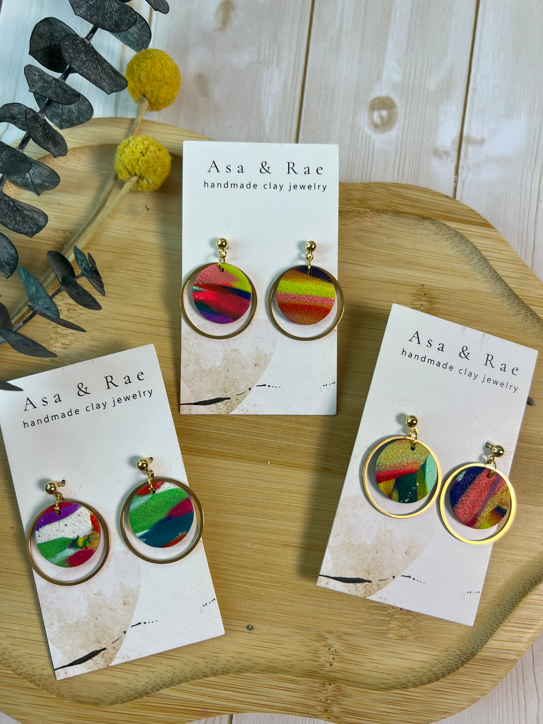 Gold Ring Circle Dangle