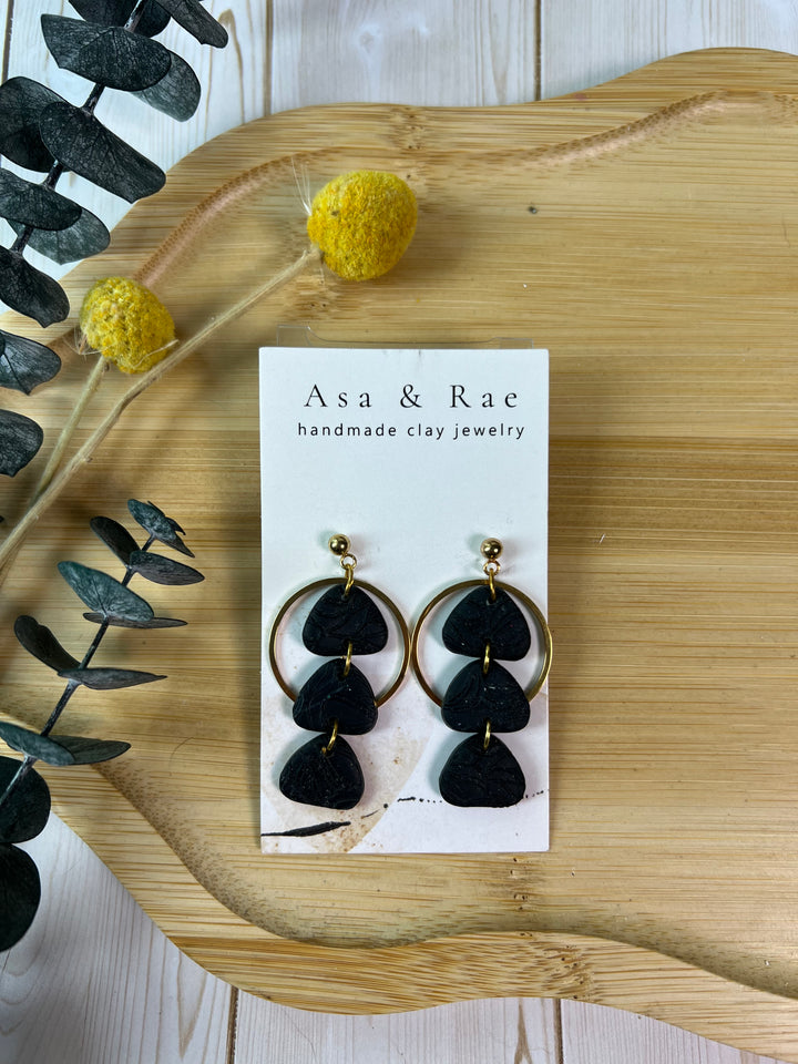 Three Triangle and Gold Ring Dangle