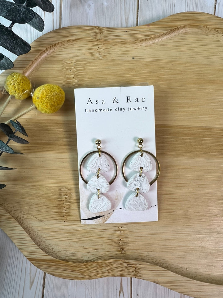 Three Triangle and Gold Ring Dangle