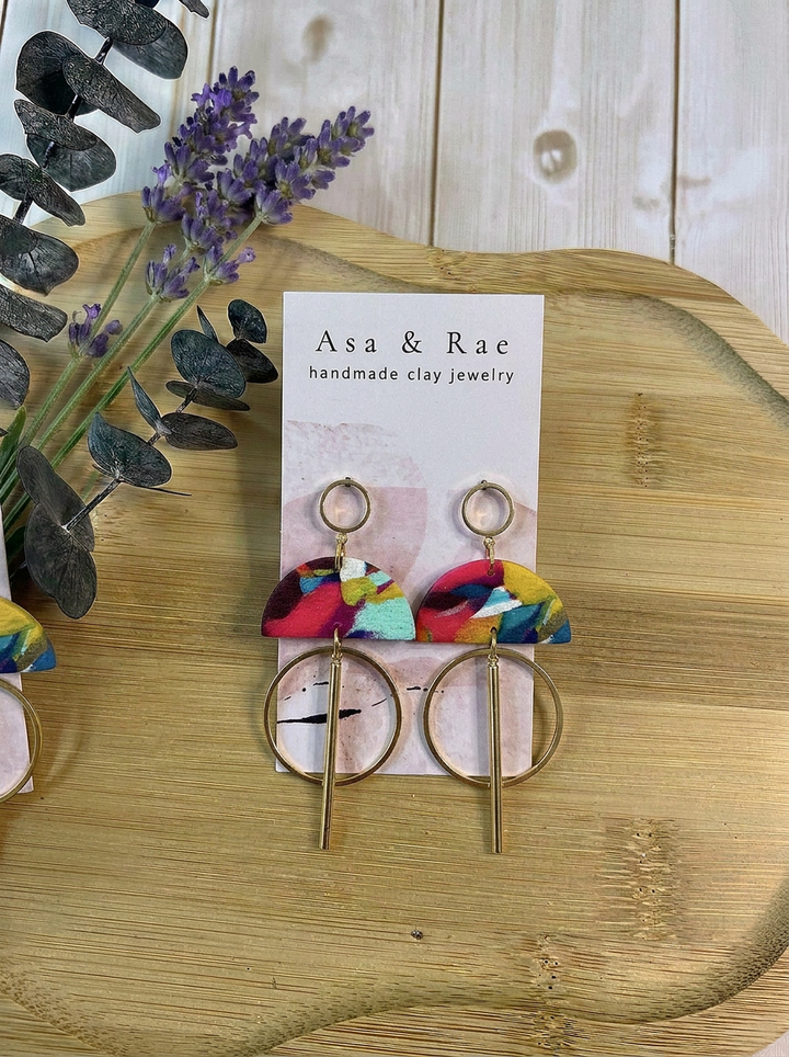 Half-Moon Dangle Earrings
